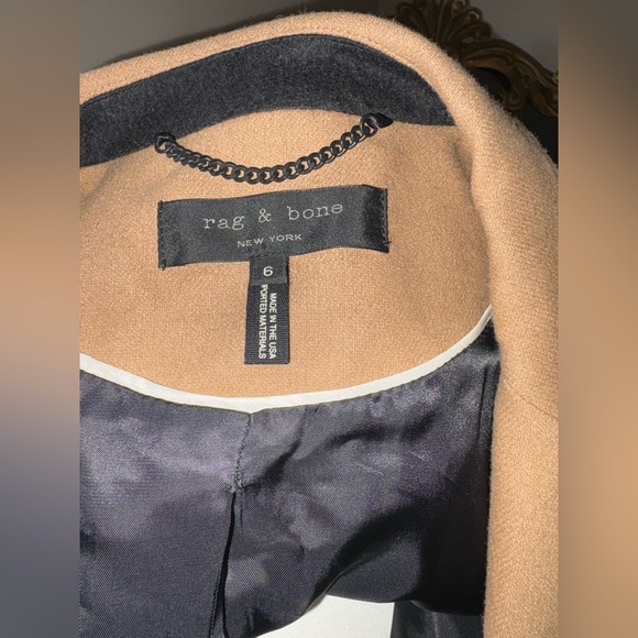 Rag & Bone Emmet Wool Blazer Jacket in Camel Tan - Size 6 - Picture 10 of 16